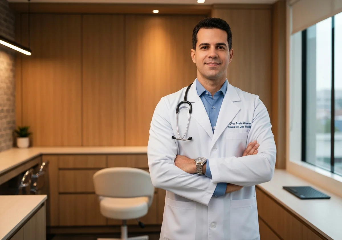 Interior moderno de consultório médico