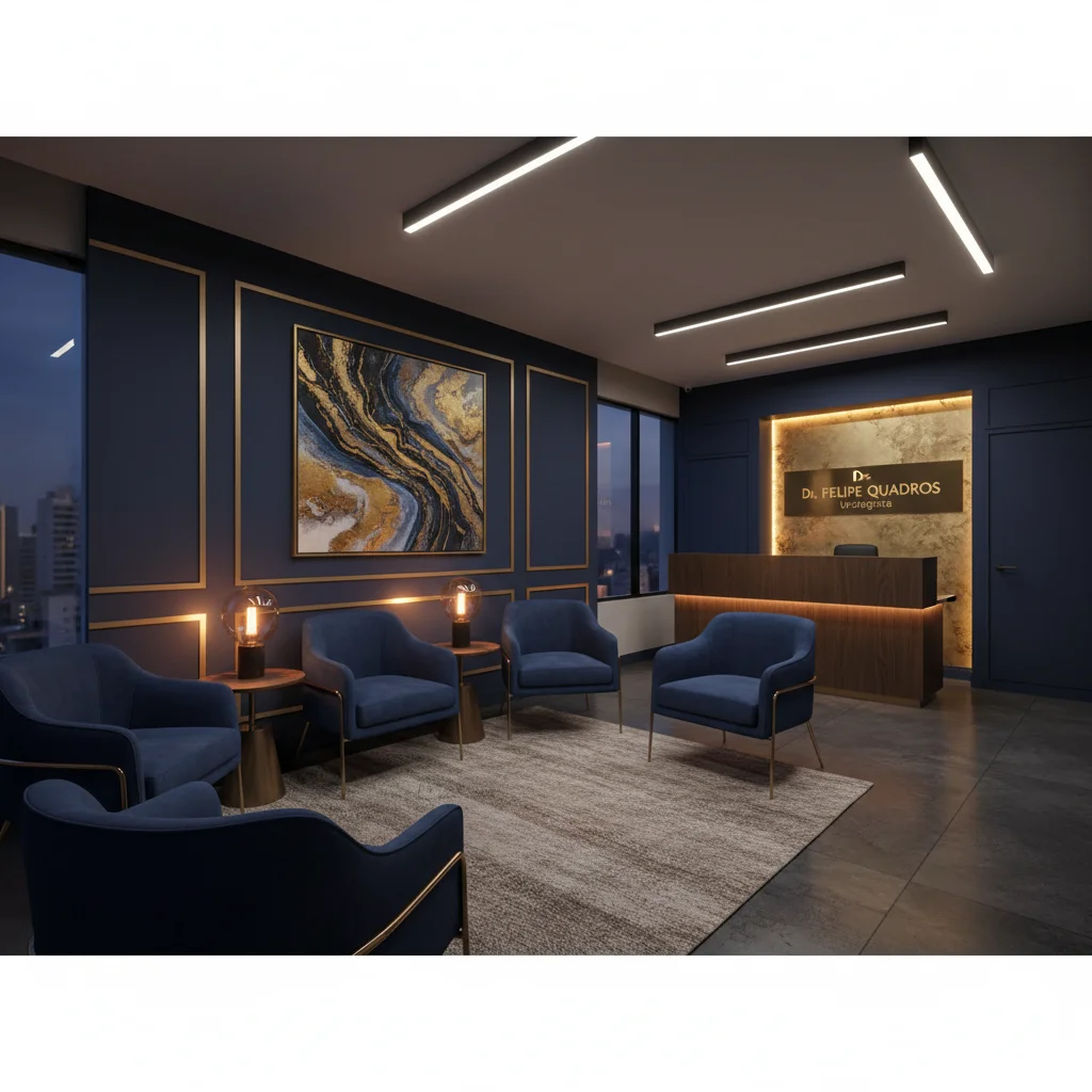 Fachada de um consultório elegante